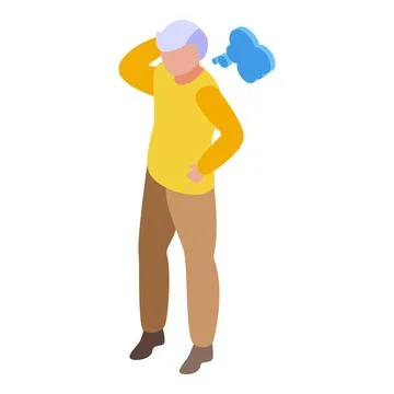 Alzheimer memory icon isometric vector. Brain dementia Stock Illustration