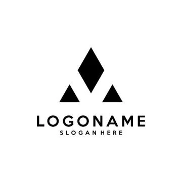 AM Letter Logo Design with Creative Modern Trendy Typography and Black Colors Stock Illustration
