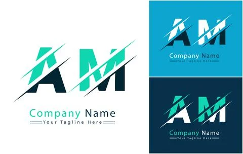 AM Letter Logo Vector Design Template Elements Illustrazione stock