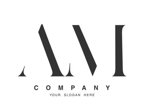 AM logo design. Initial letter a and m serif font style. Creative classic c.. Stock Illustration
