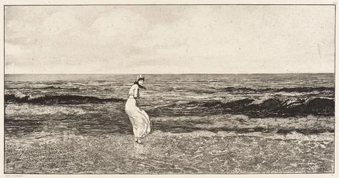 Am Meer. Theo Stroefer (Germany, Nurnberg)Max Klinger (Germany, Leipzig, 18.. Stock Illustration