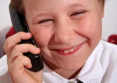 Am telefon Foto stock
