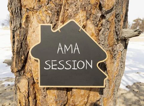 AMA ask me anything session symbol. Concept words AMA ask me anything sessi.. Stock Photos
