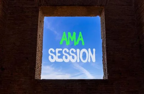 AMA ask me anything session symbol. Concept words AMA ask me anything sessi.. Stock Photos