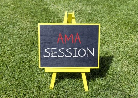 AMA ask me anything session symbol. Concept words AMA ask me anything sessi.. Stock Photos