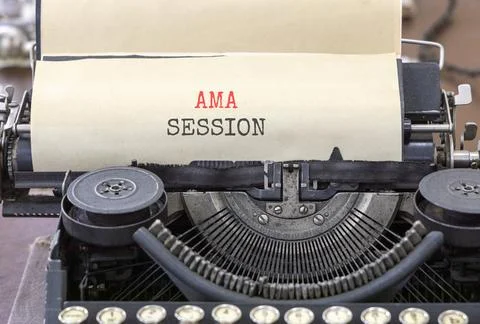 AMA ask me anything session symbol. Concept words AMA ask me anything sessi.. Stock Photos