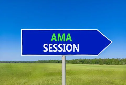 AMA ask me anything session symbol. Concept words AMA ask me anything sessi.. Stock Photos