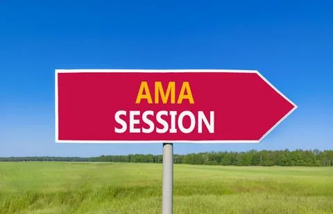 AMA ask me anything session symbol. Concept words AMA ask me anything sessi.. Stock Photos