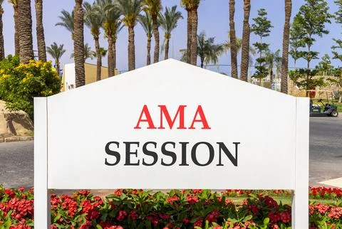 AMA ask me anything session symbol. Concept words AMA ask me anything sessi.. Stock Photos