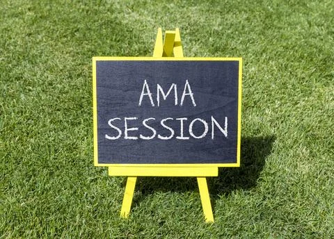 AMA ask me anything session symbol. Concept words AMA ask me anything sessi.. Stock Photos