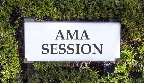 AMA ask me anything session symbol. Concept words AMA ask me anything sessi.. Stock Photos