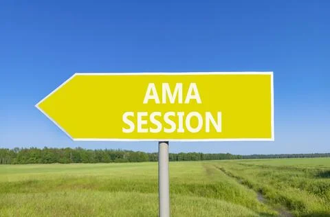 AMA ask me anything session symbol. Concept words AMA ask me anything sessi.. Stock Photos