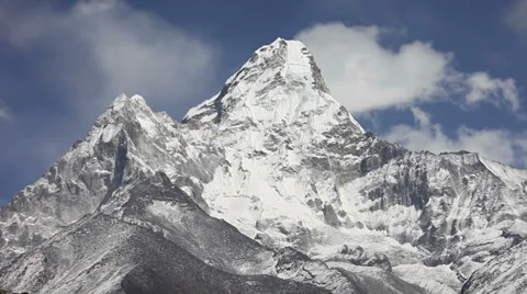 Ama Dablam timelapse, Everest region, Himalaya, Nepal Stock Footage