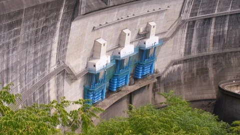Amagase Dam Close View (3) Video stock 95698037