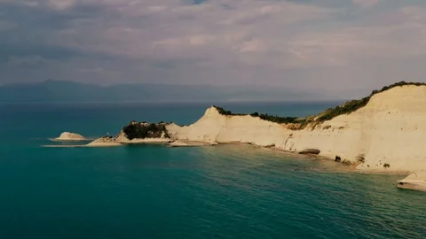 Amaizing cliffs in Logas beach Peroulades, Greece Stock Footage 111819127