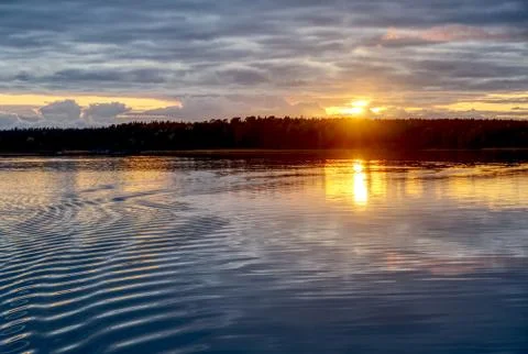 Amaizing cloudscape over the baltic sea, sunrise shot in Finland, Raasepori Stock Photos
