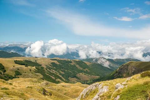 Amaizing sunset view on Durmitor mountains, National Park, Mediterranean Stock Photos