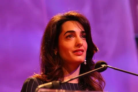 Amal Clooney Speaking Stock Photos