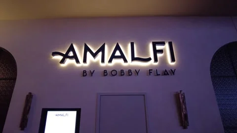 Amalfi Bobby Flay Restaurant In Caesars Palace Resort &amp; Casino Stock Footage 247481883