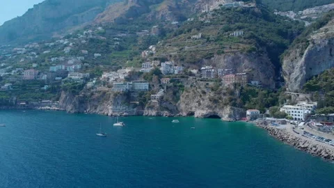 Amalfi Coast Drone Aerial View of the Ty... | Stock Video | Pond5