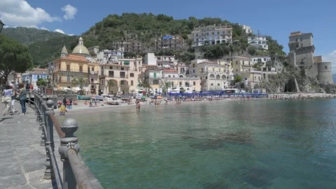 Amalfi coast horizontal pan Stock Footage 90055183