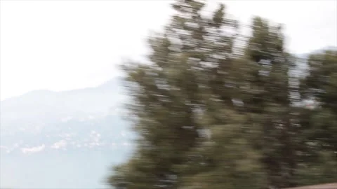 Amalfi coast mountain tip town village homes houses on foggy cloudy fog day shot Stock Footage 252150127