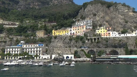 Amalfi from Harbour Vídeo Stock 95125418