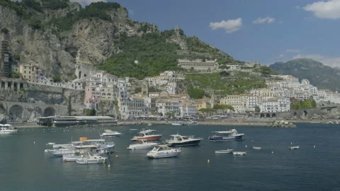 Amalfi harbour view Stock Footage 169476067