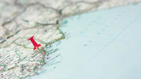 Amalfi on the map Stock Footage 177436849