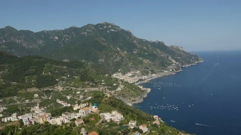 Amalfi road panoramic view 4K Stock Footage 76428727