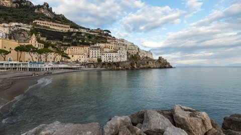 Amalfi timelapse with clouds Stock Footage 134371495