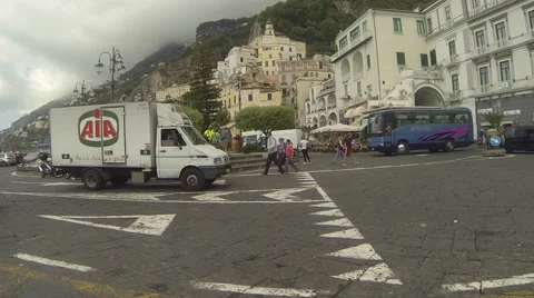Amalfi Town Square Stock Footage 55366959