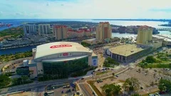 Aerial panorama shot Amalie Arena Stadiu, Stock Video