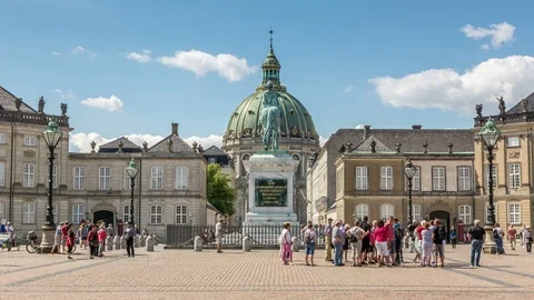 The Amalienborg Square in Copenhagen, Denmark Stock Footage 99005865