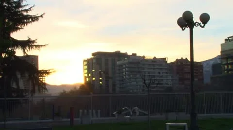 Amanecer puente pedro de valdivia Stock Footage