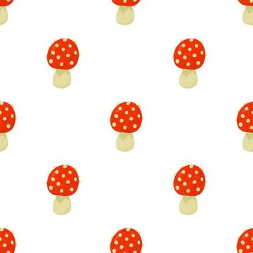 Amanita edulis pattern seamless vector Stock Illustration