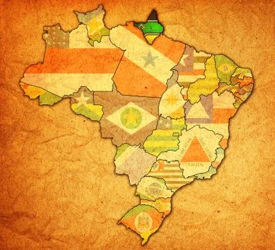 Amapa state on map of brazil Stock Illustration