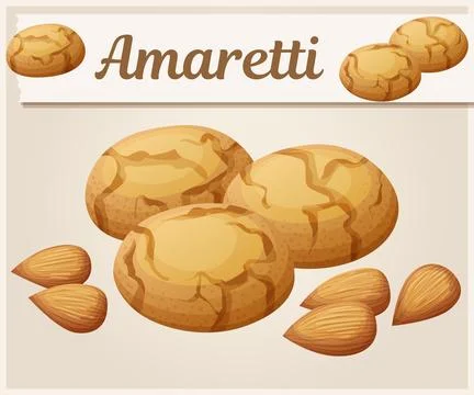 Amaretti cookie vector icon. Almond dessert cartoon illustration, sweet italian Stock Illustration