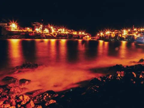 Amasra, night view Stock Photos