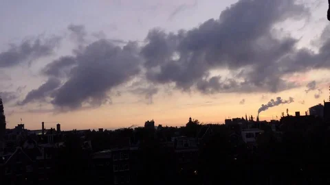 Amasterdam rooftop sunset skyline timelapse Stock Footage 91892592