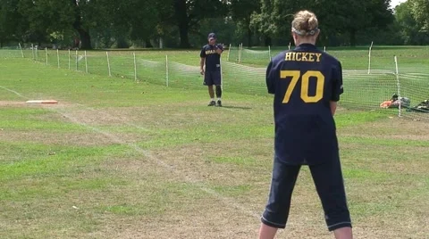 Amateur Baseball Hit for Single Stock Footage 1020180