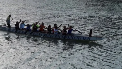 Amateur rowing on the Arno river Stock Footage 89647442