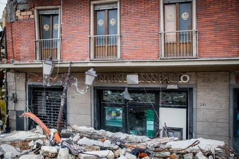 Amatrice after the eartquake Stock Photos