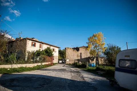 Amatrice after the eartquake Stock Photos