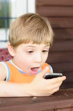 Amazed boy Stock Photos