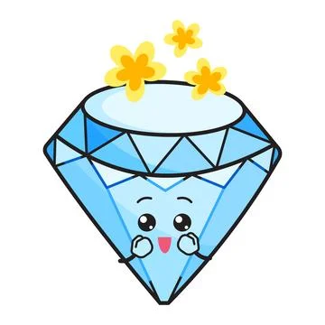 Amazed diamond character Stock Illustration