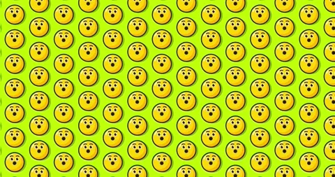 Amazed emoji animated tile Loopable motion graphics pattern background. on .. Vídeos de archivo 224356608