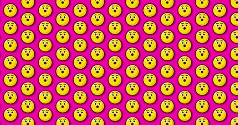 Amazed emoji animated tile Loopable motion graphics pattern background. Ove.. Vídeos de archivo 224356653