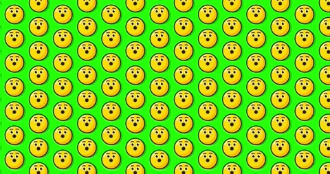 Amazed emoji animated tile Loopable motion graphics pattern background. Ove.. 스톡 동영상 224356654