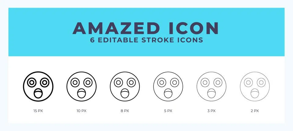 Amazed icon vector for web. And mobile app. Editable stroke outline icon. 스톡 일러스트